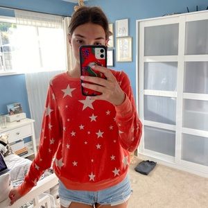 Wild fox red sweater with stars